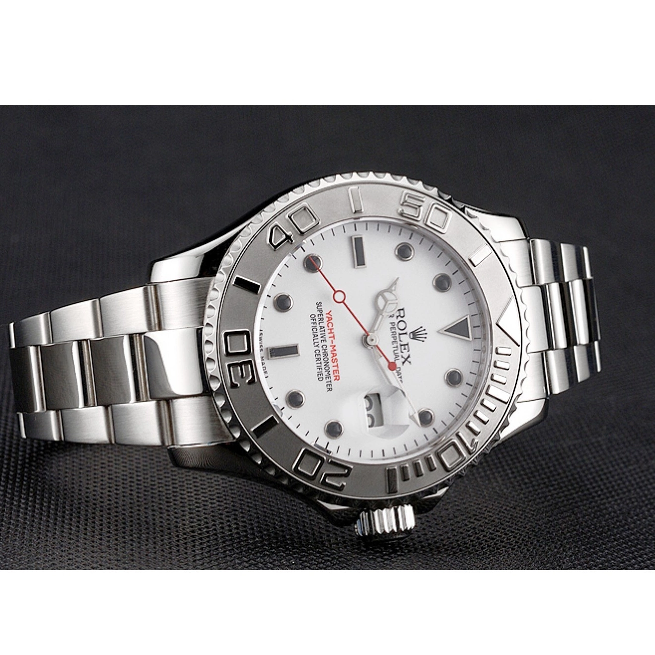 Best AAA Replica Sites Dial Stainless Case Rolex White Yacht-Master Bracelet And Steel 0517